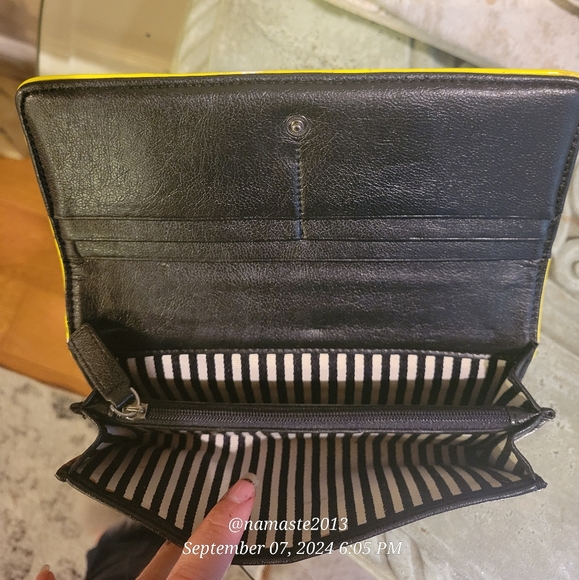 L.A.M.B. Gwen Stefani Acid Wash Wallet Leather Canvas Designer Celebrity #28 - Picture 8 of 13